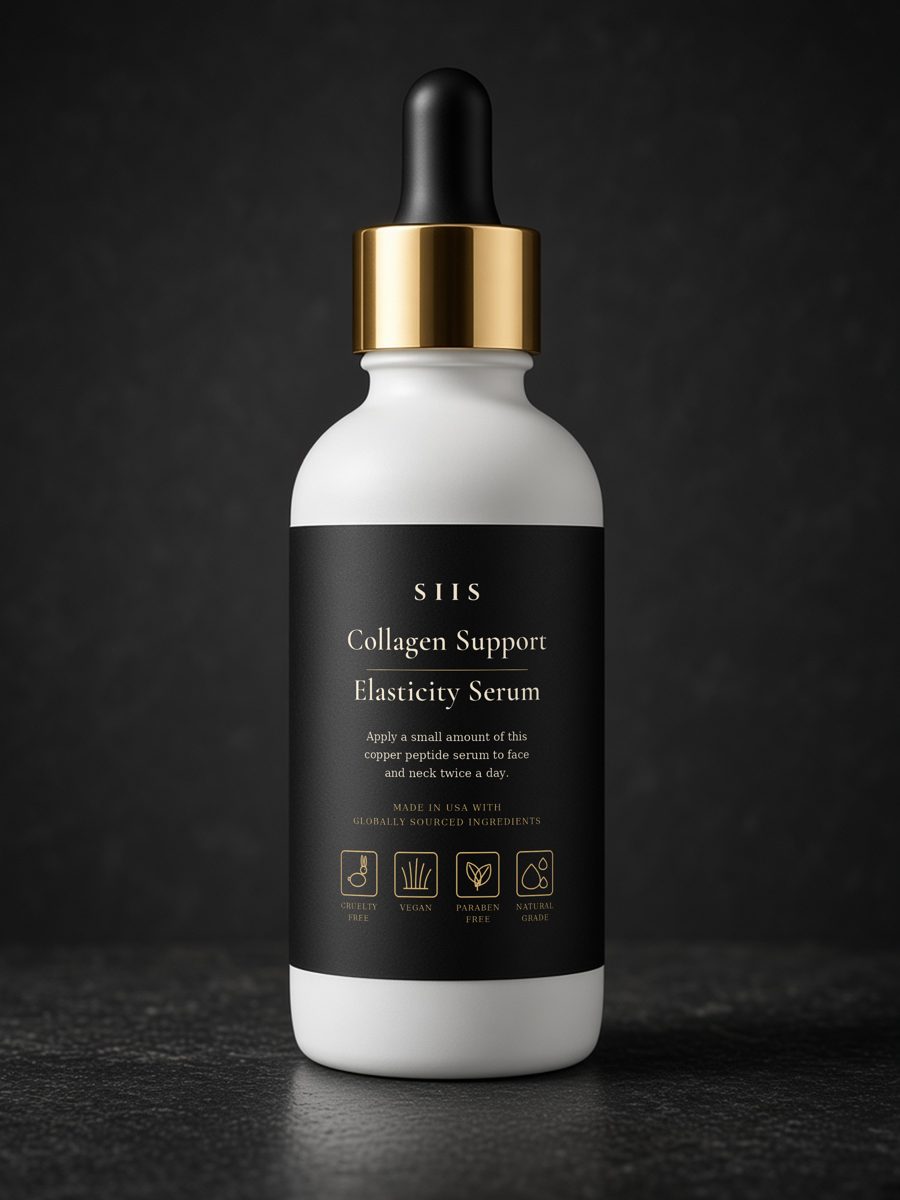 SIIS serum bottle, back label